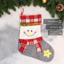 Носок для подарков «Снеговик с румяными щечками» 36×25 см, серый