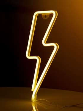 Неоновая вывеска «Молния» 13×33.5 см, батарейки ААх3 (не в комплекте), USB, свечение тёплое белое