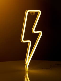 Неоновая вывеска «Молния» 13×33.5 см, батарейки ААх3 (не в комплекте), USB, свечение тёплое белое