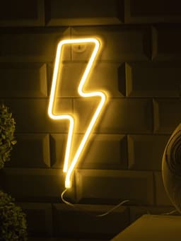 Неоновая вывеска «Молния» 13×33.5 см, батарейки ААх3 (не в комплекте), USB, свечение тёплое белое