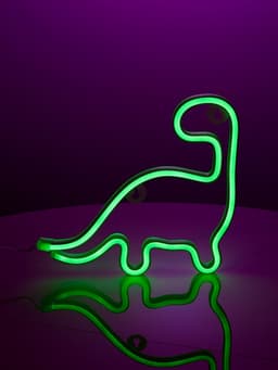 Неоновая вывеска «Динозавр» 24×24 см, батарейки ААх3 (не в комплекте), USB, свечение зелёное