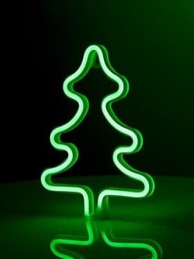 Неоновая вывеска «Ёлка» 20×25 см, батарейки ААх3 (не в комплекте), USB, свечение зелёное
