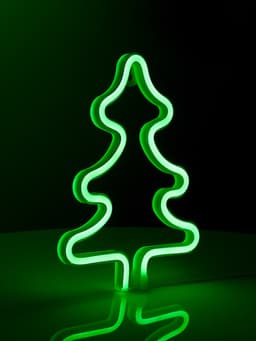 Неоновая вывеска «Ёлка» 20×25 см, батарейки ААх3 (не в комплекте), USB, свечение зелёное