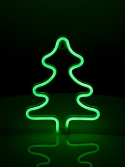 Неоновая вывеска «Ёлка» 20×25 см, батарейки ААх3 (не в комплекте), USB, свечение зелёное