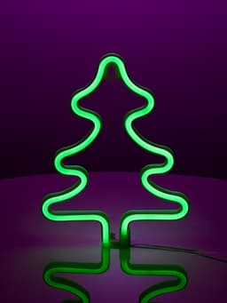 Неоновая вывеска «Ёлка» 20×25 см, батарейки ААх3 (не в комплекте), USB, свечение зелёное