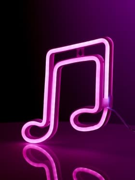 Неоновая вывеска «Ноты» 19×20 см, от батареек ААх3, USB, свечение розовое