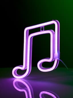 Неоновая вывеска «Ноты» 19×20 см, от батареек ААх3, USB, свечение розовое
