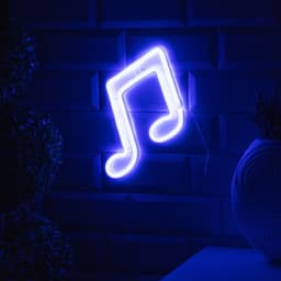 Неоновая вывеска «Ноты» 19×21 см, батарейки ААх3 (не в комплекте), USB, свечение голубое