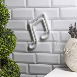 Неоновая вывеска «Ноты» 19×21 см, батарейки ААх3 (не в комплекте), USB, свечение голубое