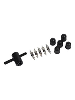 Набор автолюбителя №1, 5 колпачков, пластик, 5 золотников коротких, ключ