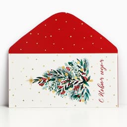 Конверт для денег «Новогодняя ёлочка», 16.5×8 см