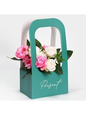 Коробка-переноска для цветов «Present», 17×12×32 см