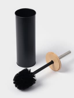 Ёршик для унитаза с подставкой SAVANNA BAMBOO, 9.5×38 см, чёрный