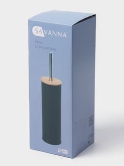 Ёршик для унитаза с подставкой SAVANNA BAMBOO, 9.5×38 см, чёрный