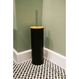 Ёршик для унитаза с подставкой SAVANNA BAMBOO, 9.5×38 см, чёрный