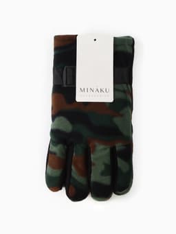 Перчатки мужские флисовые двухслойные MINAKU, хаки, размер 26