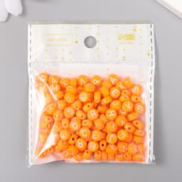 Бусины для творчества пластик «Английские буквы», оранж, набор 20 г, 0.4×0.7×0.7 см