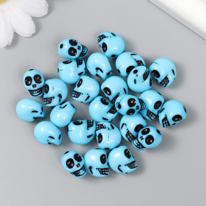 Бусины для творчества пластик «Череп. Имитация бирюзы», набор 20 г, 1.3×1×1.1 см
