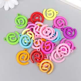 Декор для творчества пластик «@ - собака», цветные, набор 25 шт., 3×2.4 см