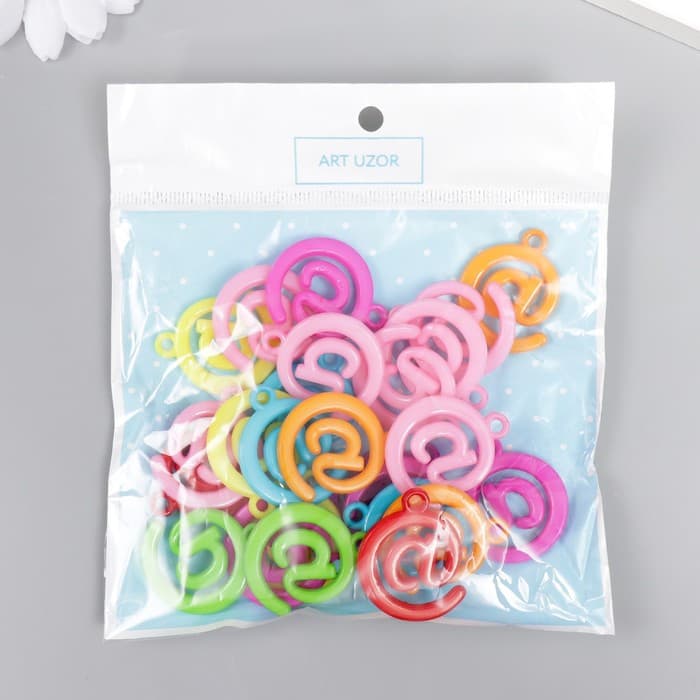 Декор для творчества пластик «@ - собака», цветные, набор 25 шт., 3×2.4 см