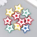 Акриловая бусина для рукоделия и плетения «Арт Узор. Звёздочки», 0.4×2.3×2.3 см, МИКС