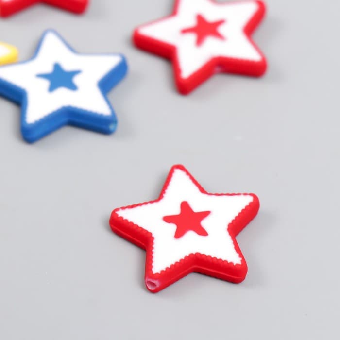 Акриловая бусина для рукоделия и плетения «Арт Узор. Звёздочки», 0.4×2.3×2.3 см, МИКС