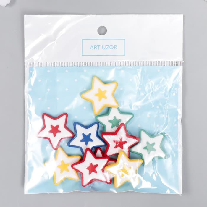 Акриловая бусина для рукоделия и плетения «Арт Узор. Звёздочки», 0.4×2.3×2.3 см, МИКС