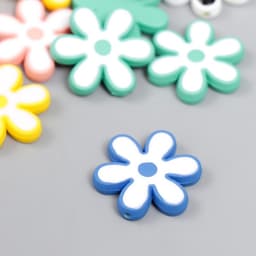 Бусины для творчества акрил «Ромашки», 0.4×2.3×2.3 см, МИКС