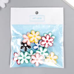 Бусины для творчества акрил «Ромашки», 0.4×2.3×2.3 см, МИКС