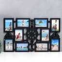 Фоторамка - коллаж на 10 фото 10×15 см «Якорь и штурвал», пластик, мультирамка, чёрная, 41×68 см