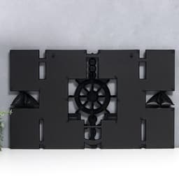 Фоторамка - коллаж на 10 фото 10×15 см «Якорь и штурвал», пластик, мультирамка, чёрная, 41×68 см