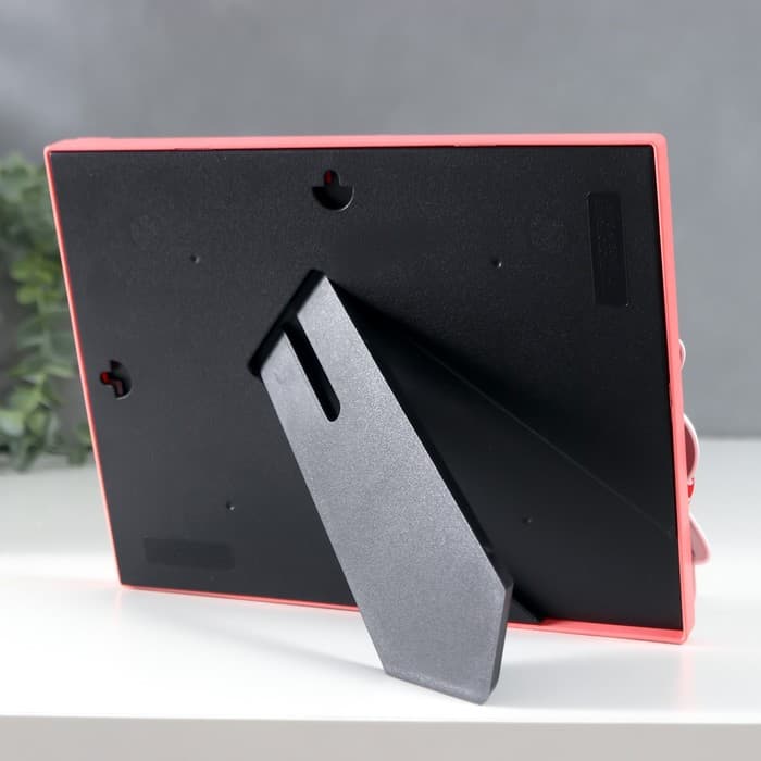 Фоторамка для фото 12×17 см «Зайчик с сердечным деревом», пластик, розовая, 24×18.5 см