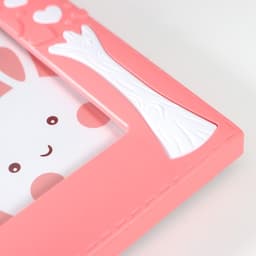 Фоторамка для фото 12×17 см «Зайчик с сердечным деревом», пластик, розовая, 24×18.5 см