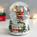 Снежный шар новогодний стеклянный «Снеговик со скворечником», музыкальный, 11.5×11.5×14 см