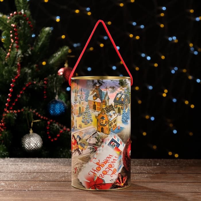 Подарочная коробка, тубус «Добрые пожелания» 120×220 мм (200 мм внутр. высота).