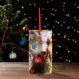 Подарочная коробка, тубус «Добрые пожелания» 120×220 мм (200 мм внутр. высота).