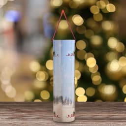 Подарочная коробка, тубус под бутылку «Санта» 92×350 мм (330 мм внутр. высота).