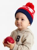 Шапка MINAKU с помпоном, размер 50-52, красная