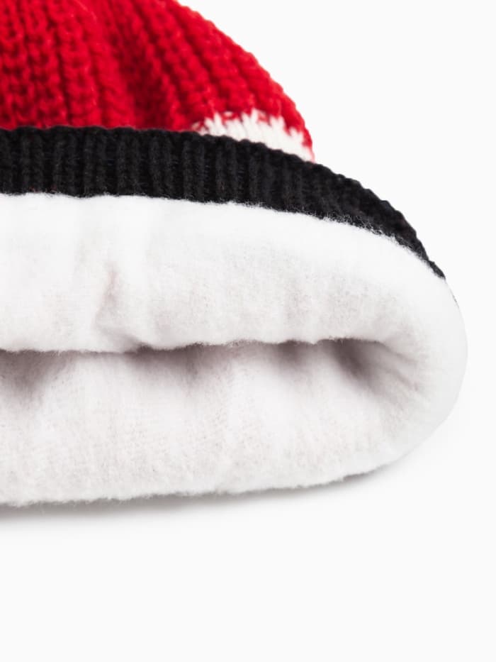 Шапка MINAKU с помпоном, размер 50-52, красная