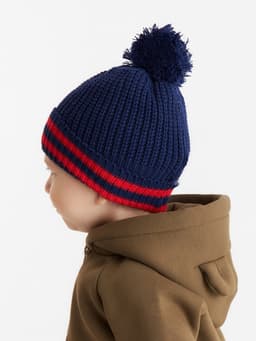 Шапка MINAKU с помпоном, размер 50-52, синяя