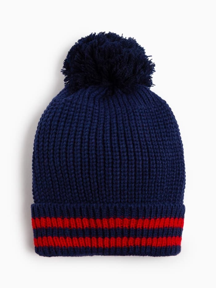Шапка MINAKU с помпоном, размер 50-52, синяя