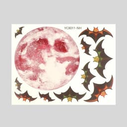 Наклейка интерьерная фосфорная «Полнолуние и летучие мыши», 30×24 см