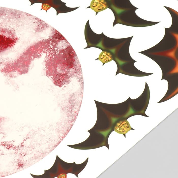 Наклейка интерьерная фосфорная «Полнолуние и летучие мыши», 30×24 см