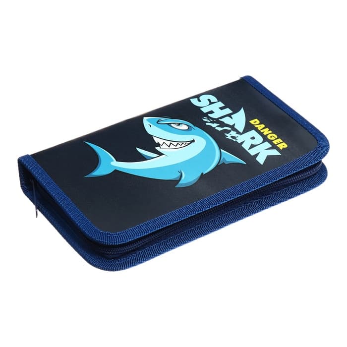 Пенал школьный, 1 секция, 11.5×20.5×3 см «Акула»
