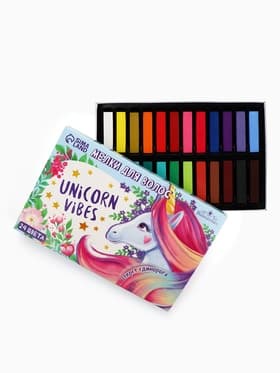 Мелки для волос Unicorn Vibes, 24 цвета