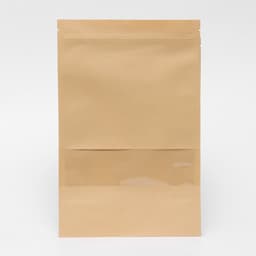 Пакет фасовочный, крафт, зип - лок, с окном, 20(4) × 30 см