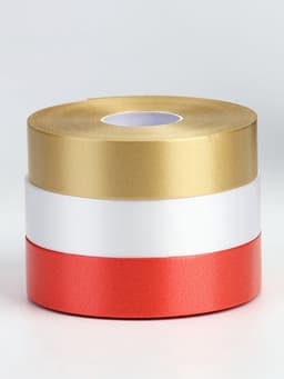 Лента для декора и подарков, МИКС белый, золотой, красный, 2 см × 45 м±5%