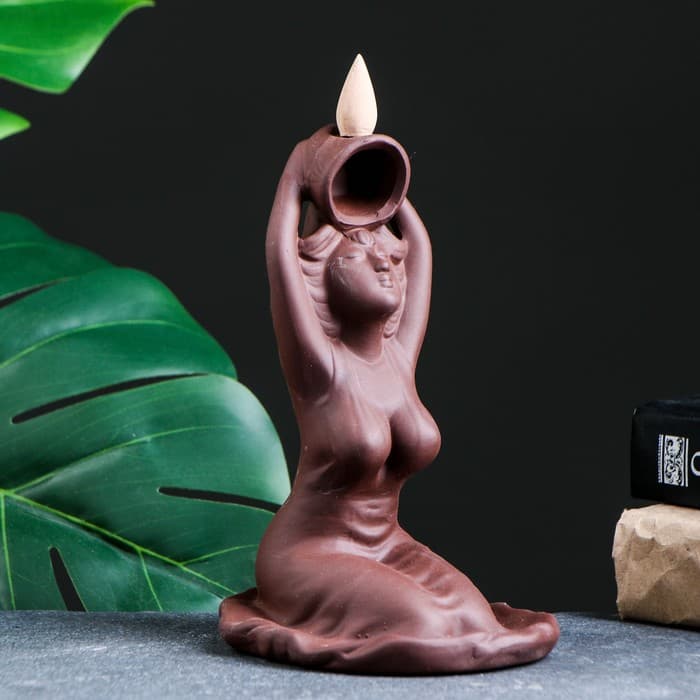 Подставка для благовоний TAKE IT EASY «Омовение Джии», набор благовоний конусы, стелющийся дым, 18×13 см