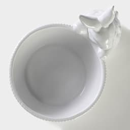 Конфетница Доляна «Зайка», 650 мл, 21.5×15.5×16.5 см, доломит, белая