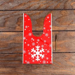 Пакет полиэтиленовый подарочный новогодний с ушками «Снежинка», 13×23 см